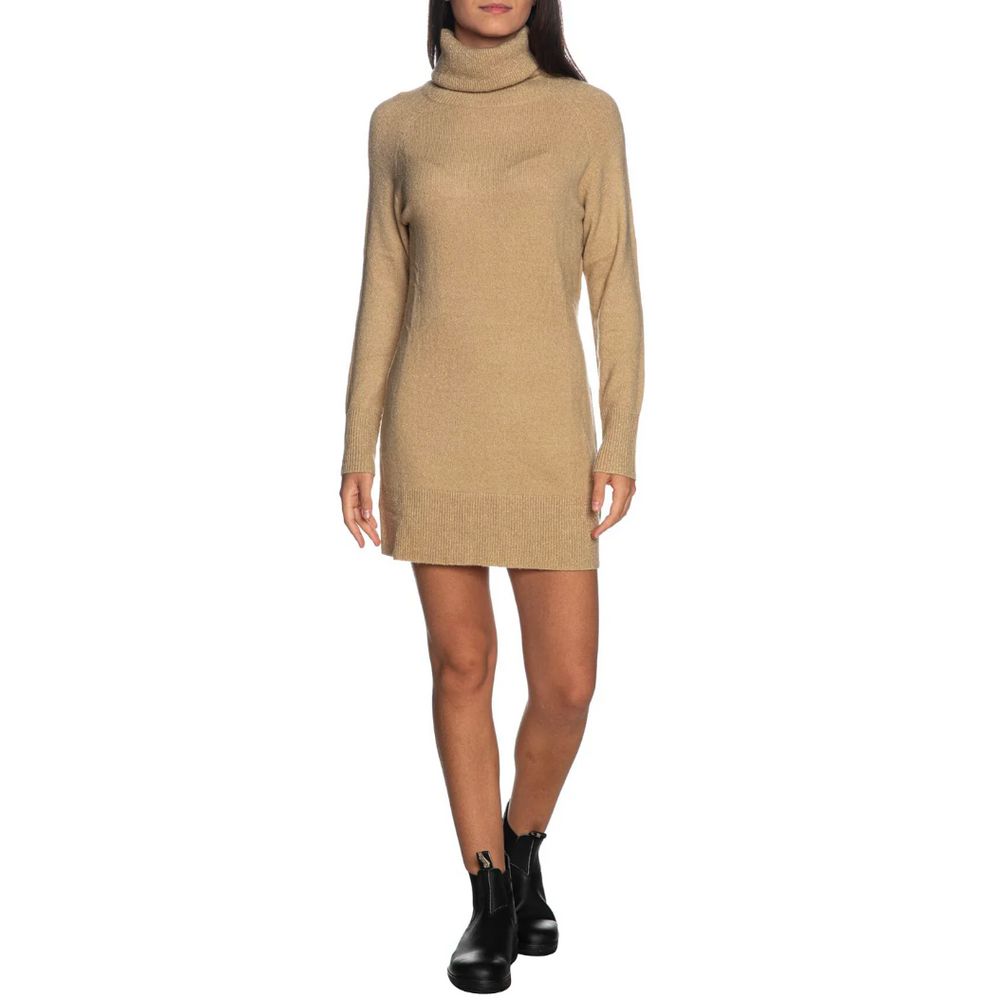 Yes Zee Beige Viscose Dress Yes Zee