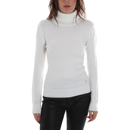 Yes Zee White Viscose Sweater Yes Zee