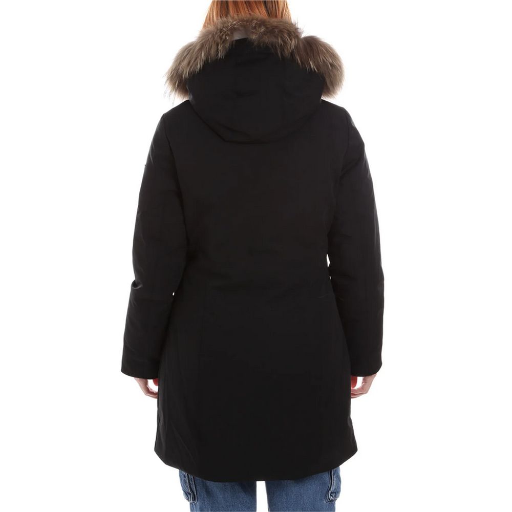 Yes Zee "Black Nylon Women Parka" Yes Zee