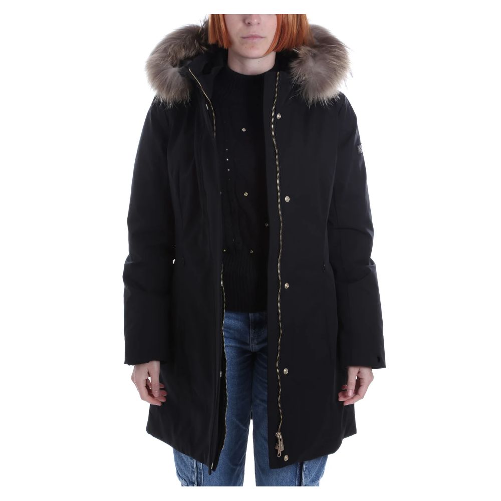 Yes Zee "Black Nylon Women Parka" Yes Zee