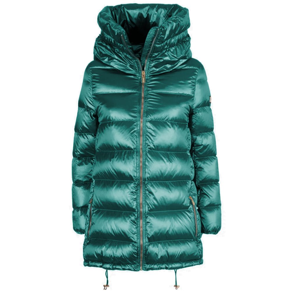 Yes Zee Green Nylon Jackets & Coat Yes Zee