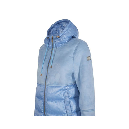 Yes Zee Light Blue Nylon Jackets & Coat Yes Zee