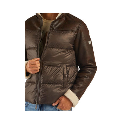 Yes Zee Brown Nylon Men Jacket Yes Zee