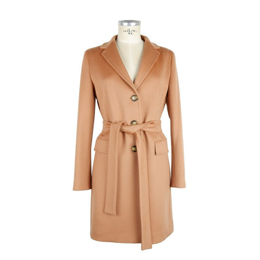 Made in Italy Beige Cashmere Jackets & Coat Made in Italy