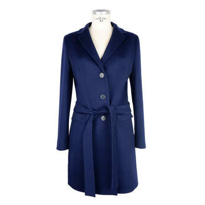 Made in Italy Blue Cashmere Jackets & Coat Made in Italy