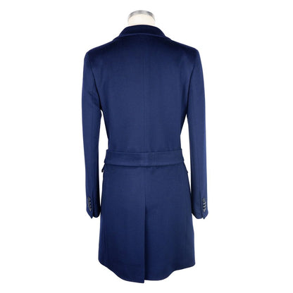 Made in Italy Blue Cashmere Jackets & Coat Made in Italy