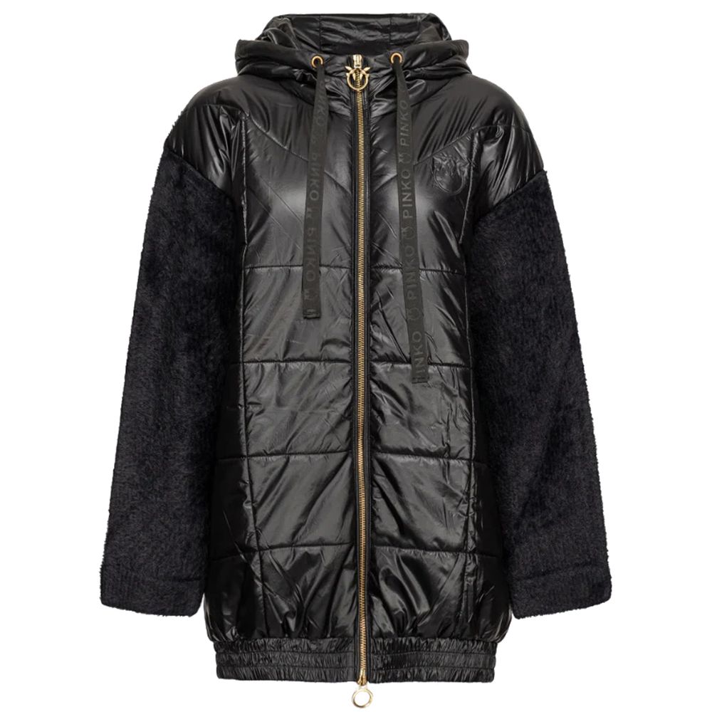 PINKO Black Nylon Jackets & Coat PINKO