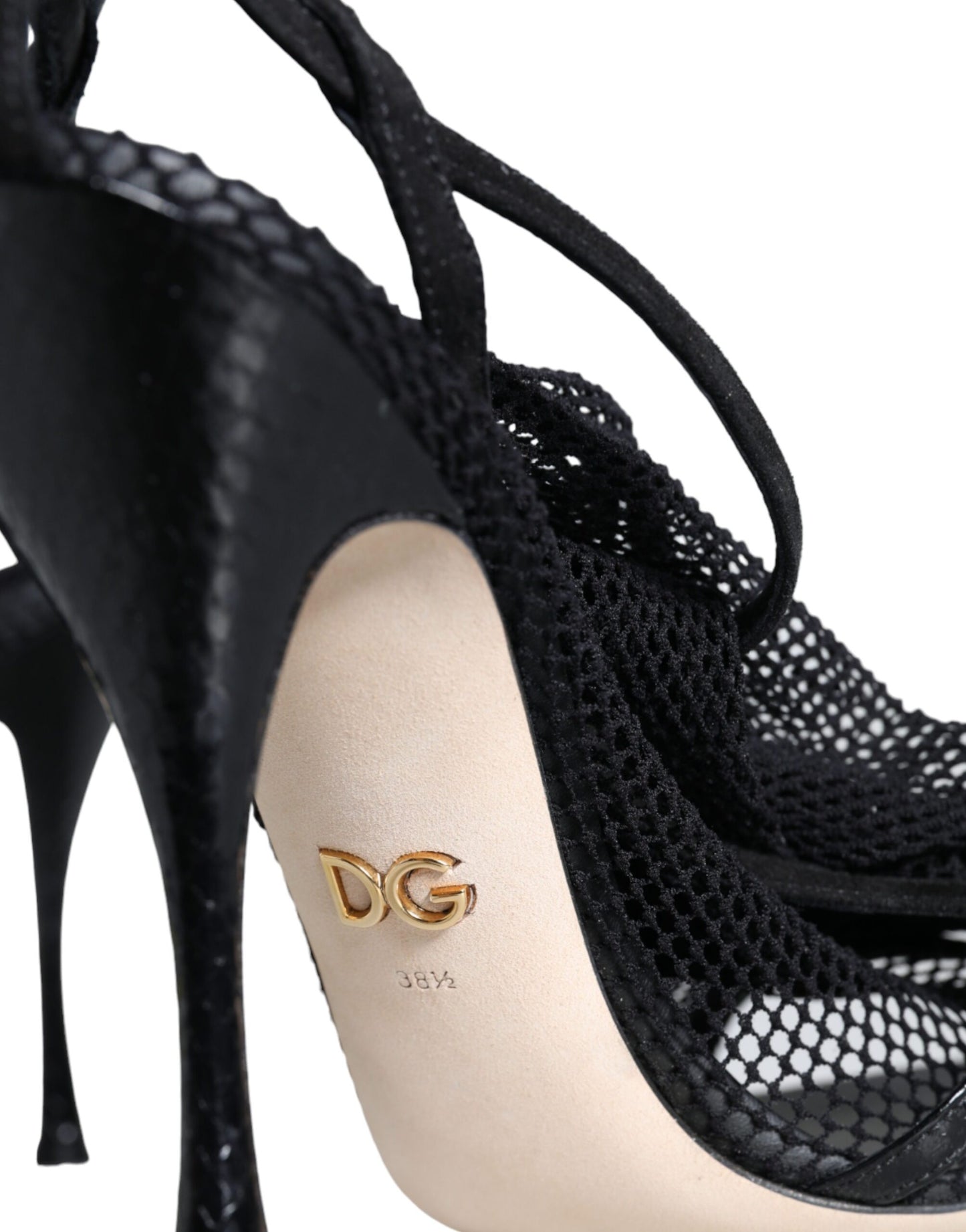 Dolce & Gabbana Black Mesh Stiletto Heels Sandals Shoes Dolce & Gabbana