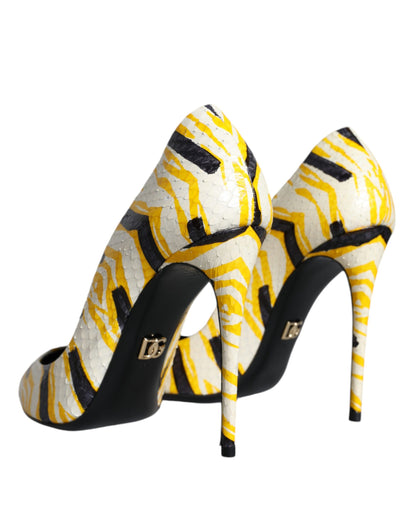 Dolce & Gabbana Multicolor Stripes Leather High Heels Pumps Shoes Dolce & Gabbana