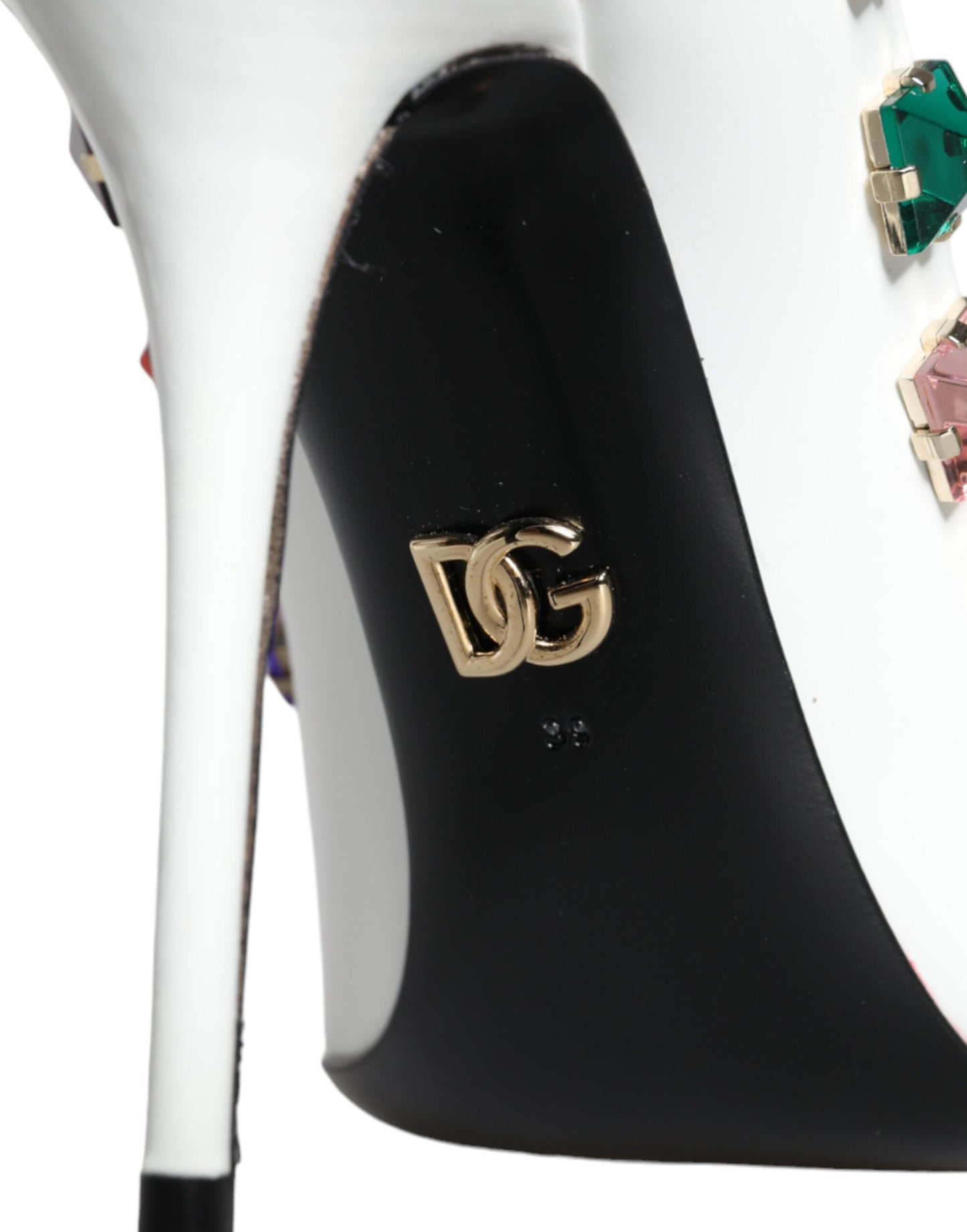 Dolce & Gabbana White Crystals Leather High Heels Pumps Shoes Dolce & Gabbana