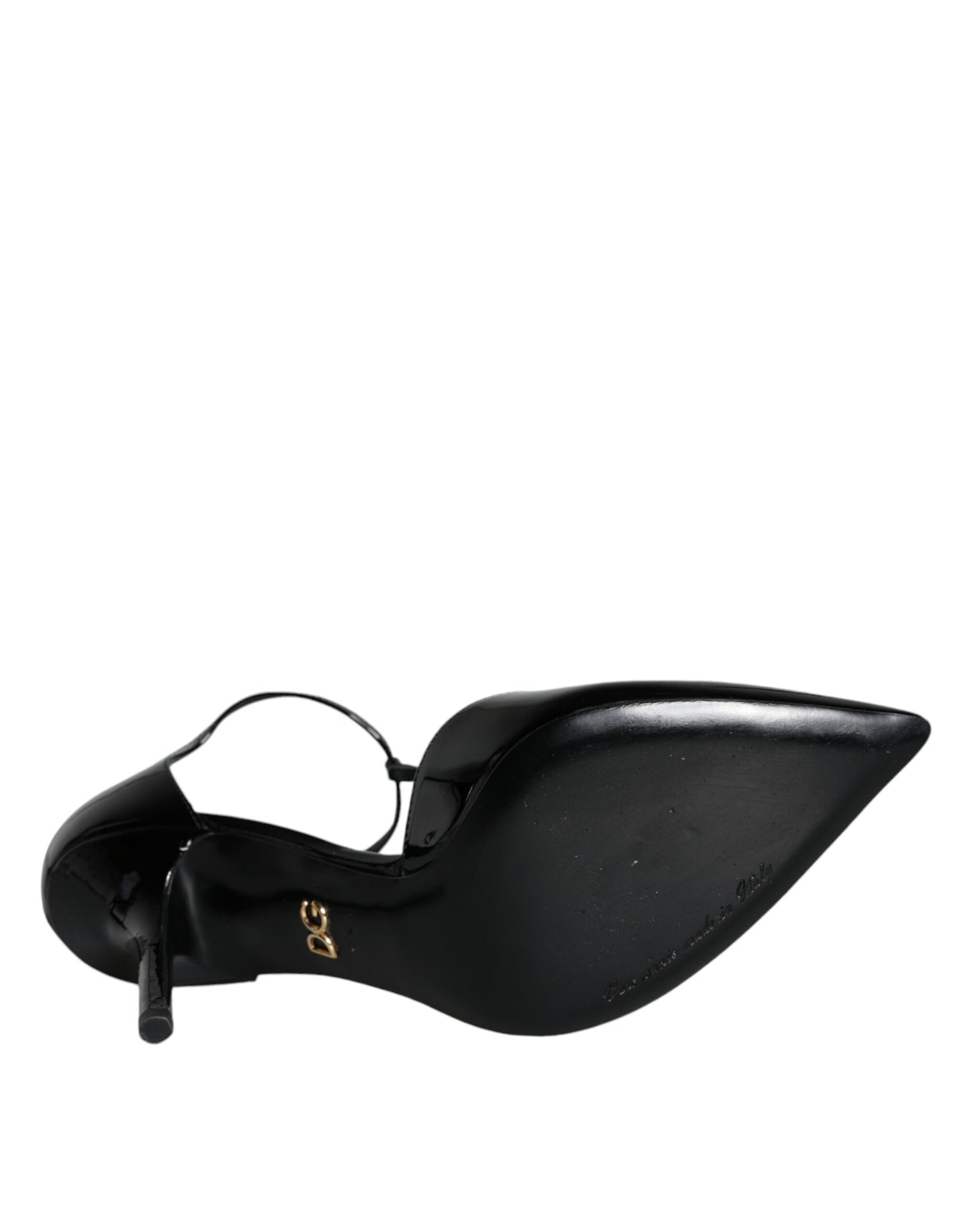 Dolce & Gabbana Black Patent Leather T-strap Heels Pumps Shoes Dolce & Gabbana