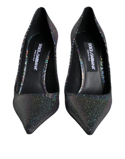 Dolce & Gabbana Multicolor Strass Leather Heels Pumps Shoes Dolce & Gabbana