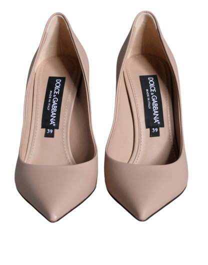 Dolce & Gabbana Beige Leather Stiletto Heels Pumps Shoes Dolce & Gabbana