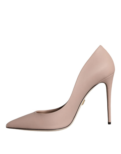 Dolce & Gabbana Beige Leather Stiletto Heels Pumps Shoes Dolce & Gabbana