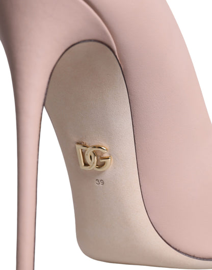 Dolce & Gabbana Beige Leather Stiletto Heels Pumps Shoes Dolce & Gabbana