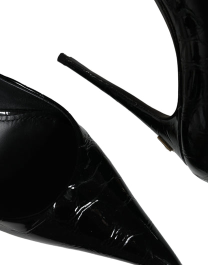 Dolce & Gabbana Black Patent Leather High Heels Pumps Shoes Dolce & Gabbana