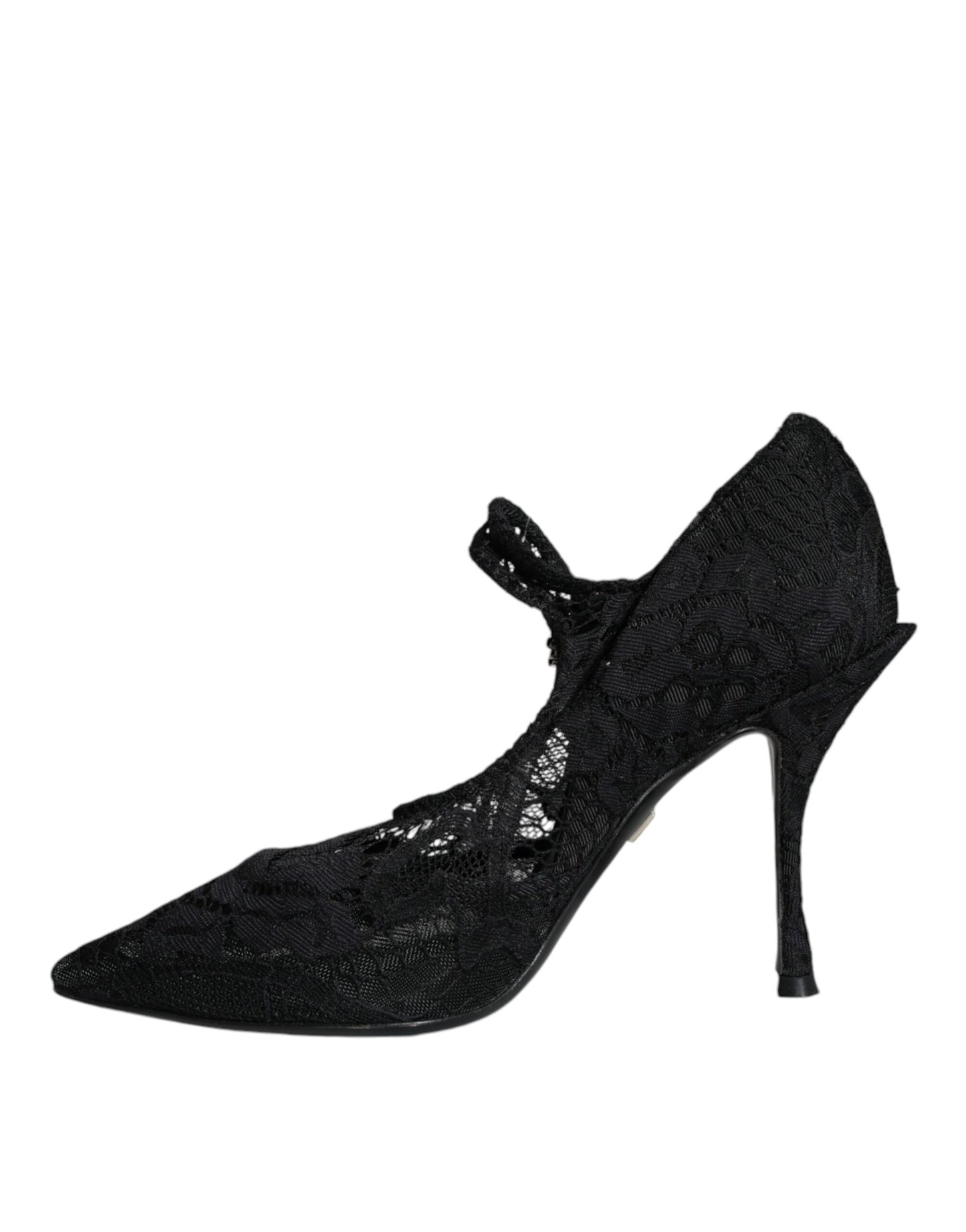 Dolce & Gabbana Black Mary Jane Pumps Lace Crystals Heels Shoes Dolce & Gabbana