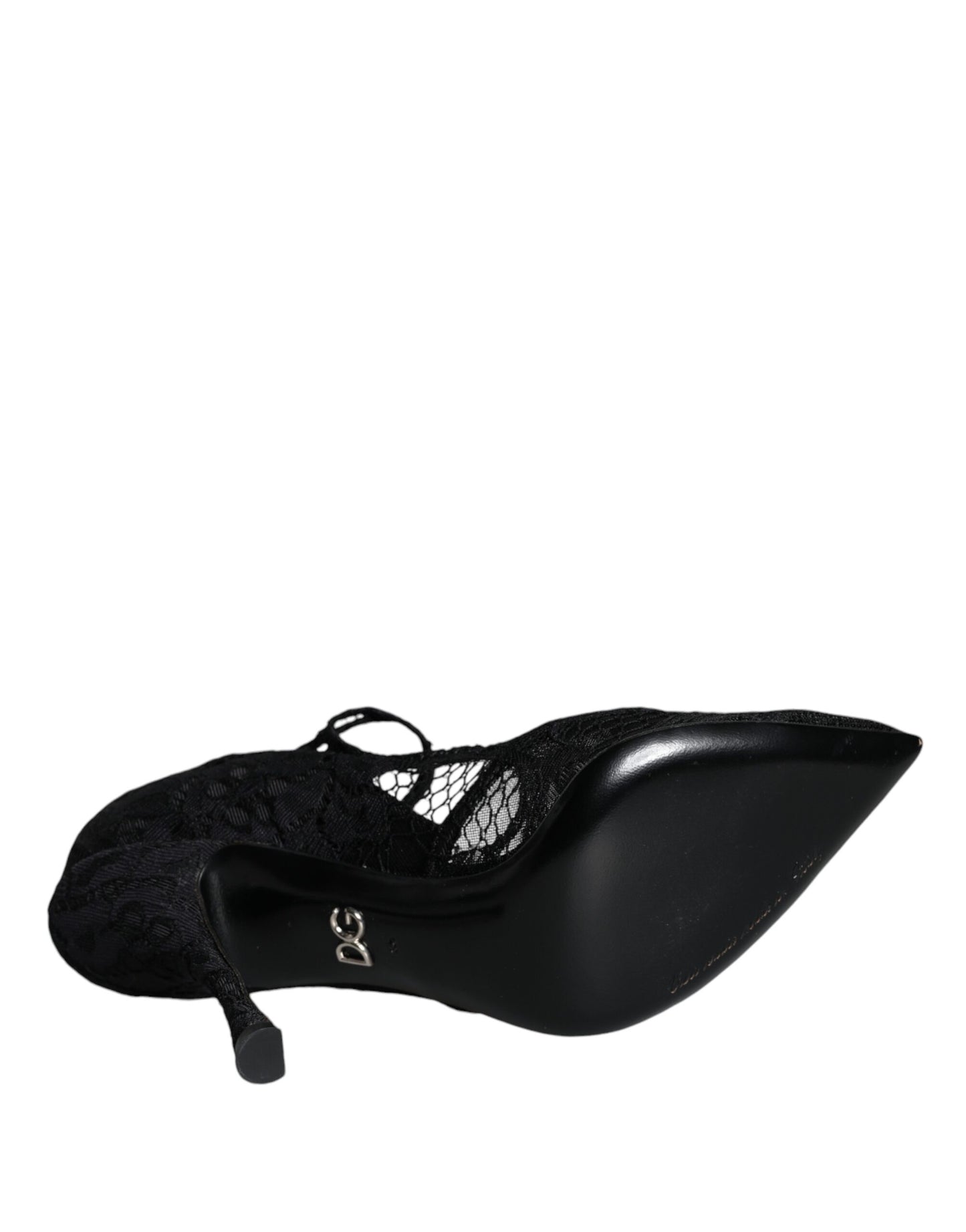 Dolce & Gabbana Black Mary Jane Pumps Lace Crystals Heels Shoes Dolce & Gabbana