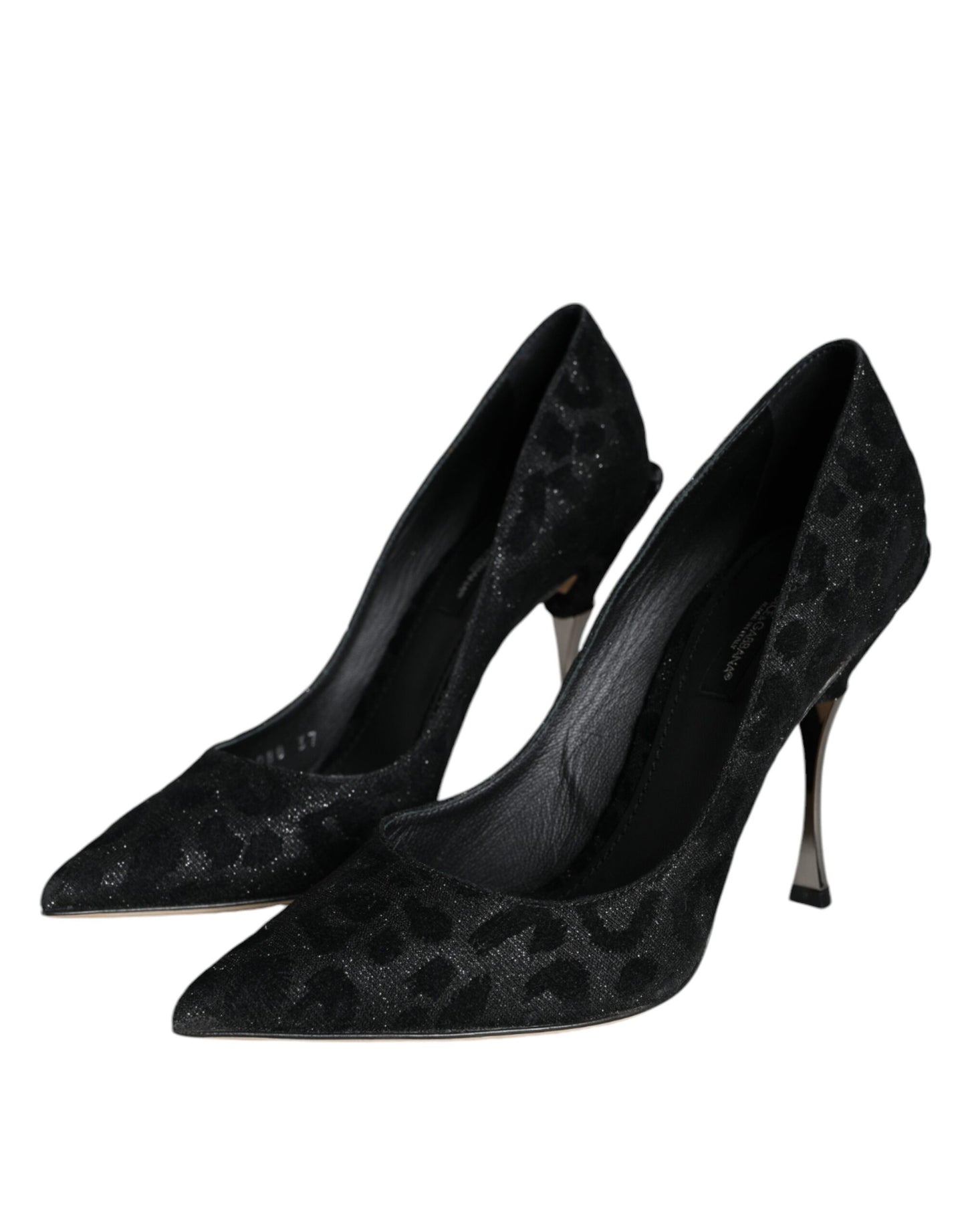 Dolce & Gabbana Black Leopard Lurex High Heels Pumps Shoes Dolce & Gabbana