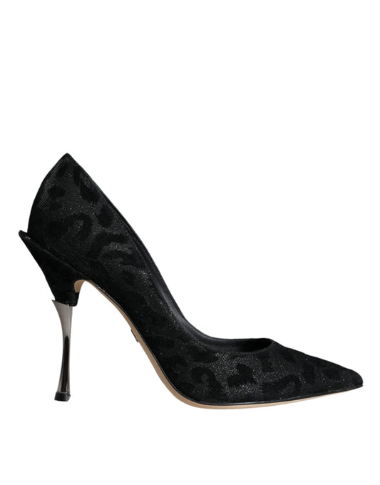 Dolce & Gabbana Black Leopard Lurex High Heels Pumps Shoes Dolce & Gabbana