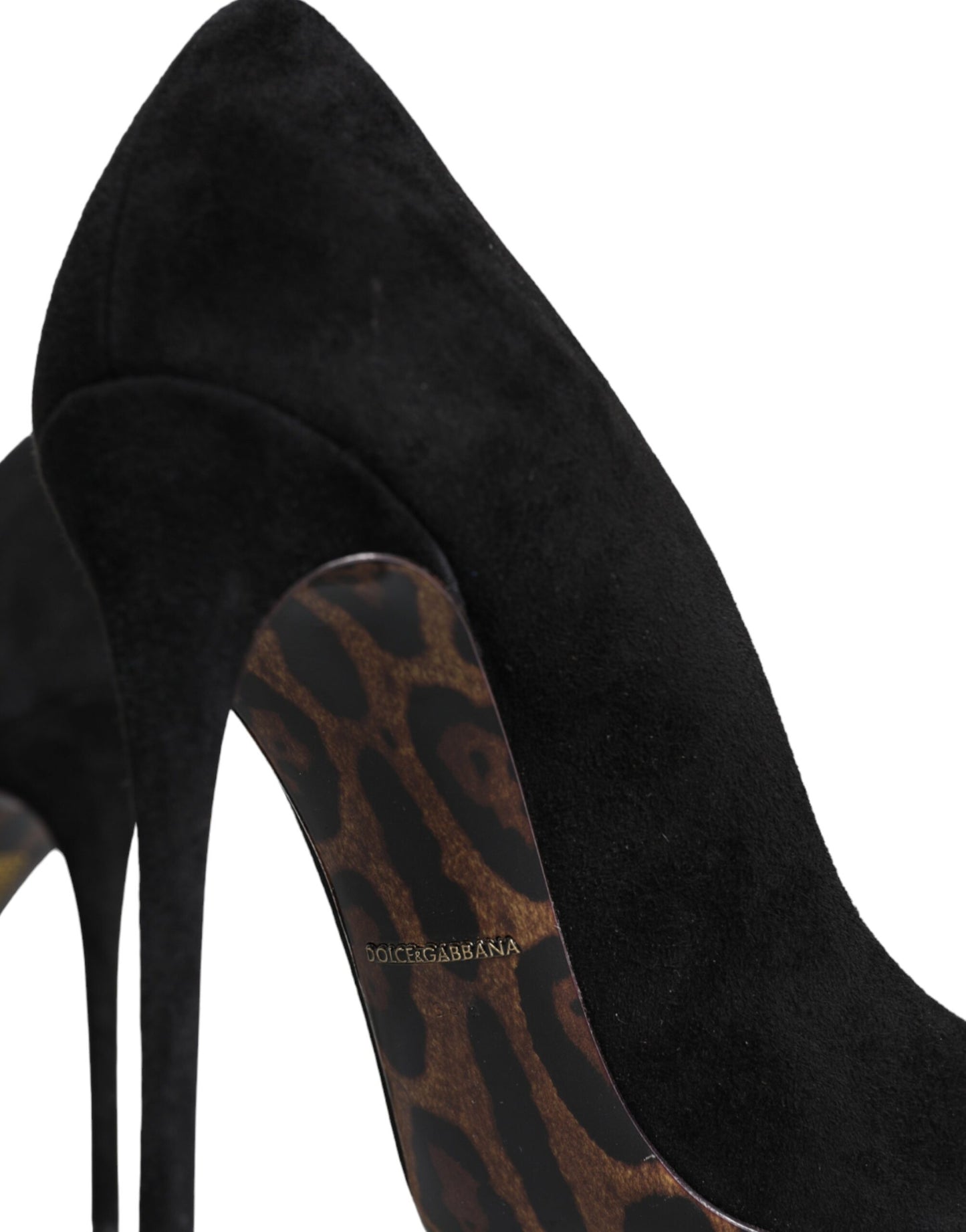 Dolce & Gabbana Black Suede Leather High Heels Pumps Shoes Dolce & Gabbana