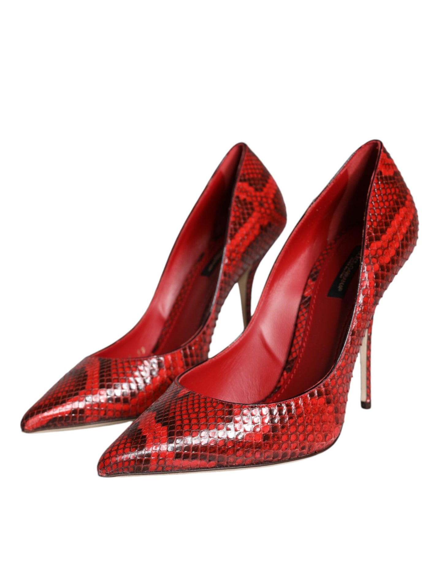 Dolce & Gabbana Red Leather Stiletto High Heels Pumps Shoes Dolce & Gabbana