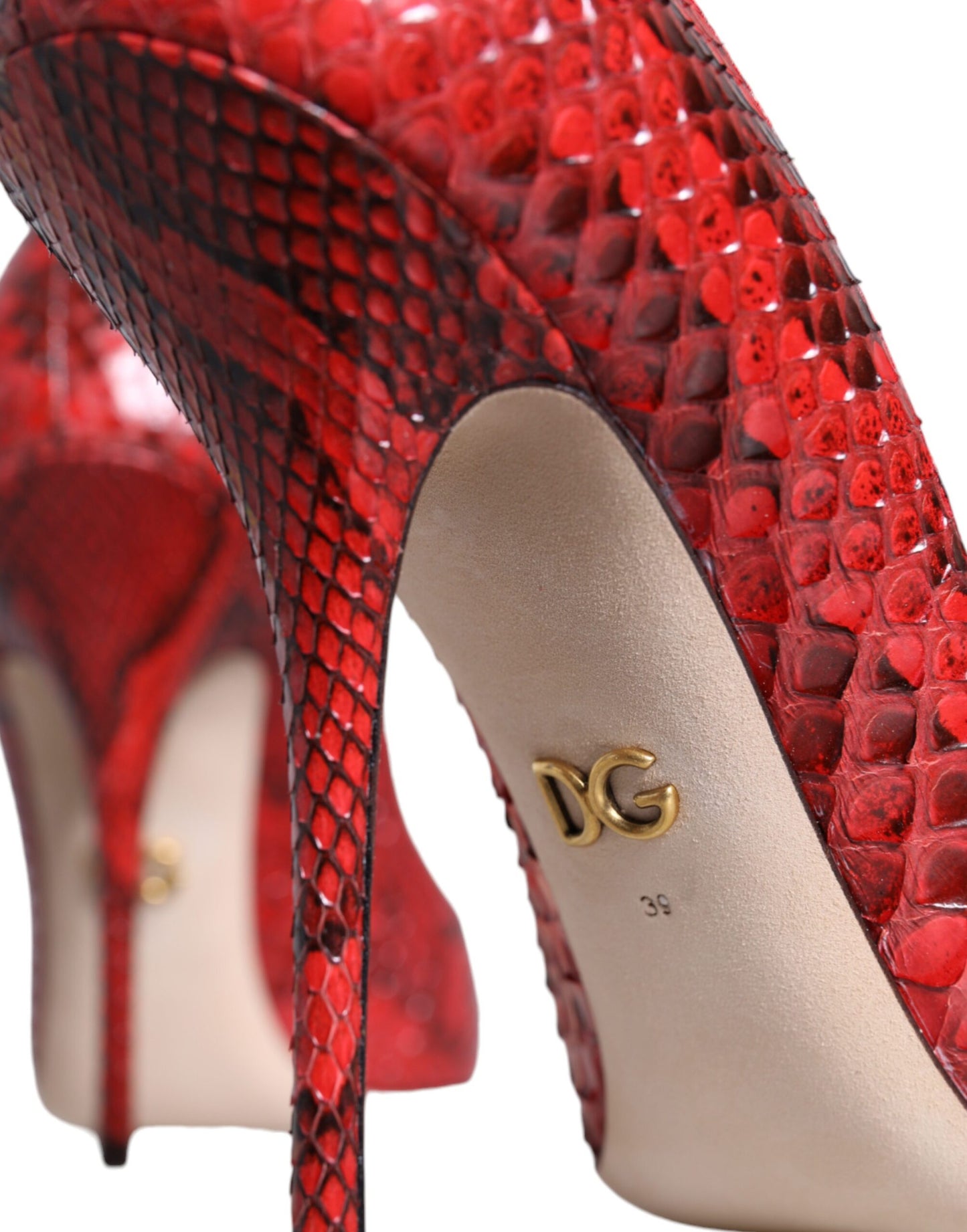 Dolce & Gabbana Red Leather Stiletto High Heels Pumps Shoes Dolce & Gabbana