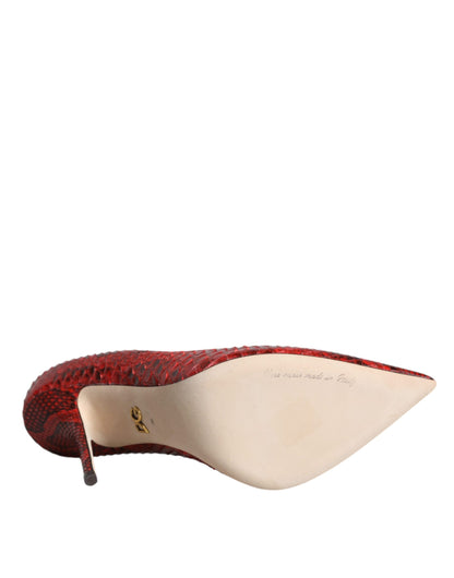 Dolce & Gabbana Red Leather Stiletto High Heels Pumps Shoes Dolce & Gabbana