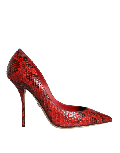 Dolce & Gabbana Red Leather Stiletto High Heels Pumps Shoes Dolce & Gabbana