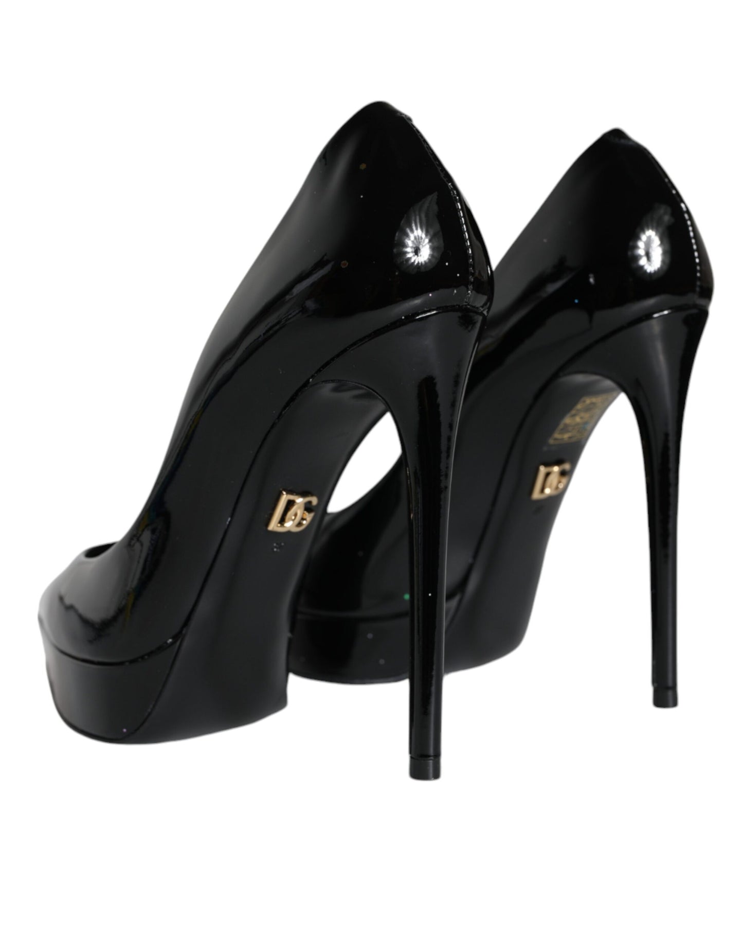 Dolce & Gabbana Black Leather Platform Heels Pumps Shoes Dolce & Gabbana