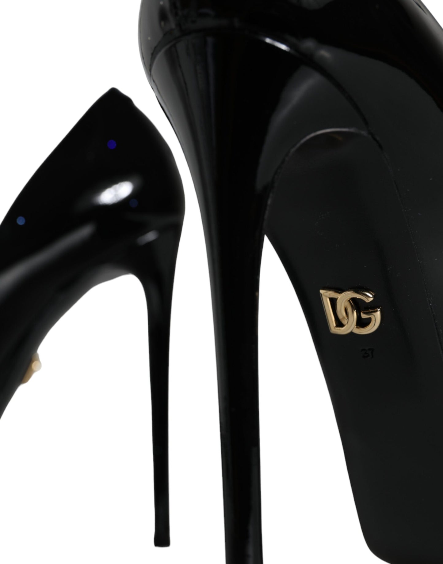 Dolce & Gabbana Black Leather Platform Heels Pumps Shoes Dolce & Gabbana