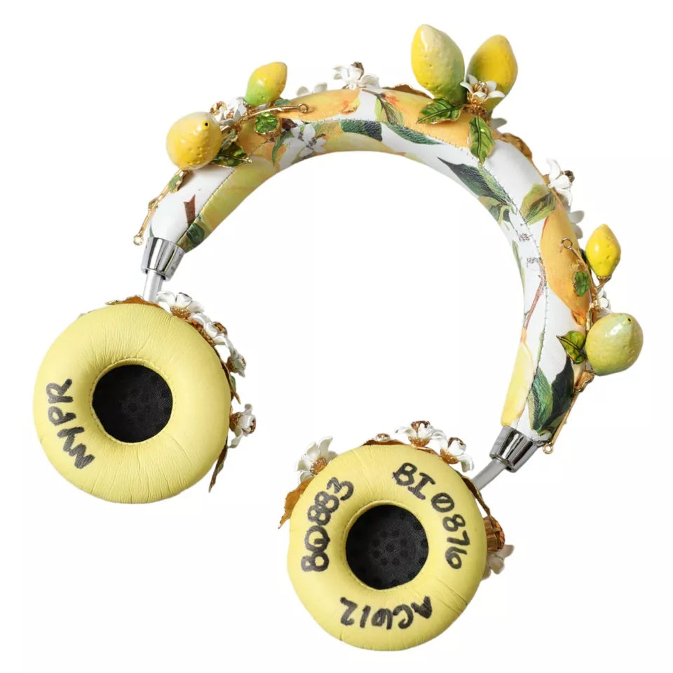 Dolce & Gabbana Lemon Crystal Floral Headset Audio Headphones Dolce & Gabbana