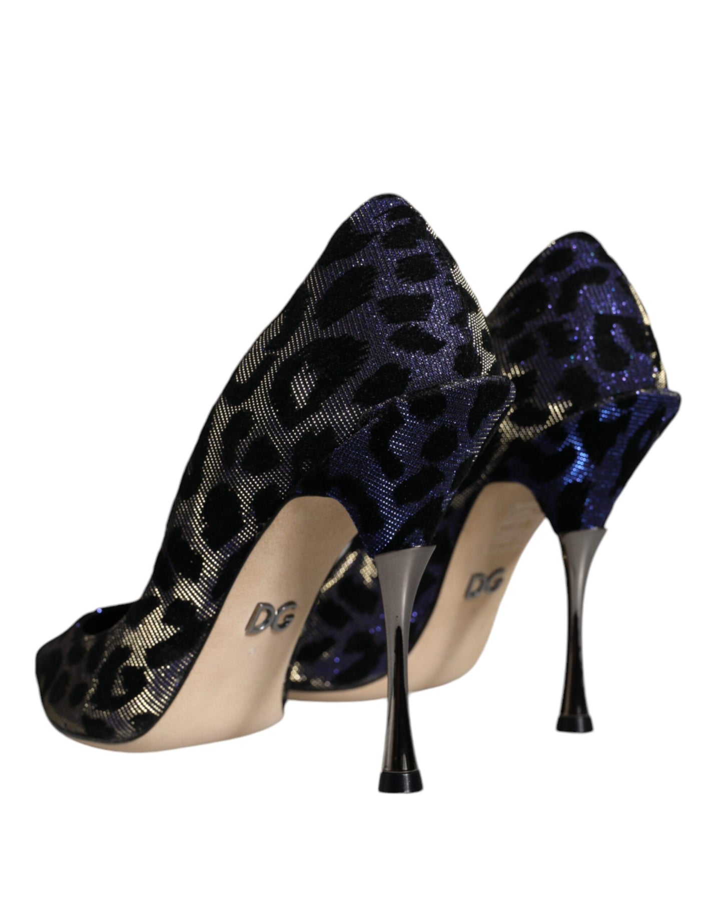 Dolce & Gabbana Violet Leopard Lurex High Heels Pumps Shoes Dolce & Gabbana