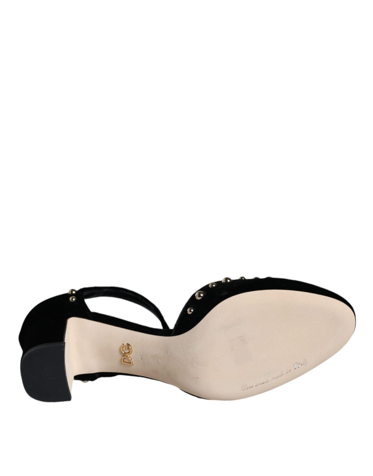 Dolce & Gabbana Black Velvet Roses Ankle Strap Pumps Shoes Dolce & Gabbana