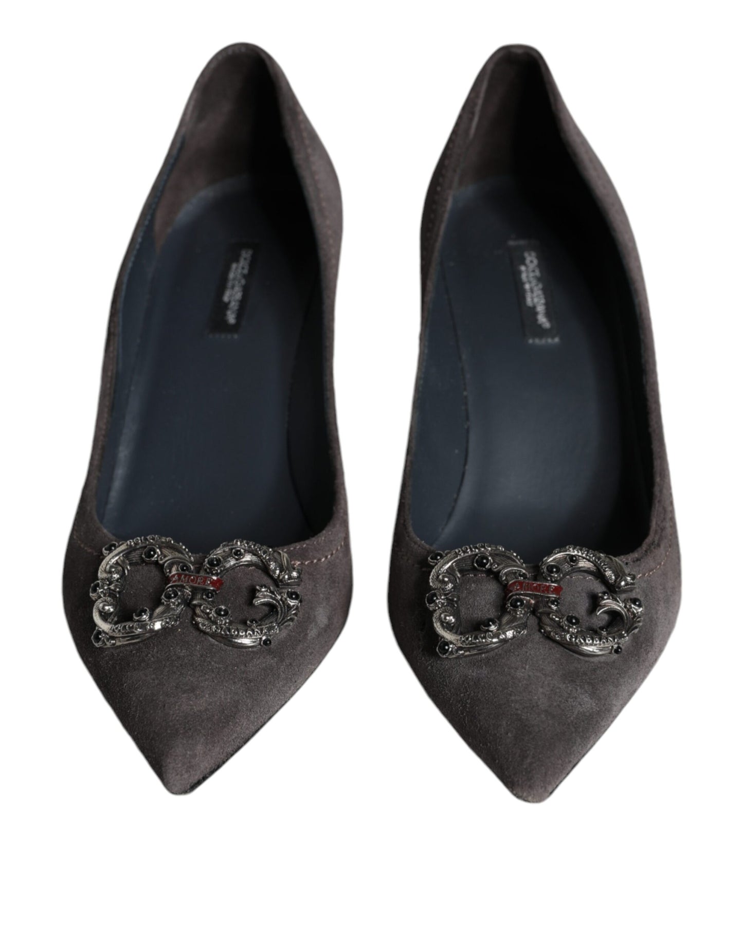 Dolce & Gabbana Gray Amore Suede Bellucci Heels Pumps Shoes Dolce & Gabbana