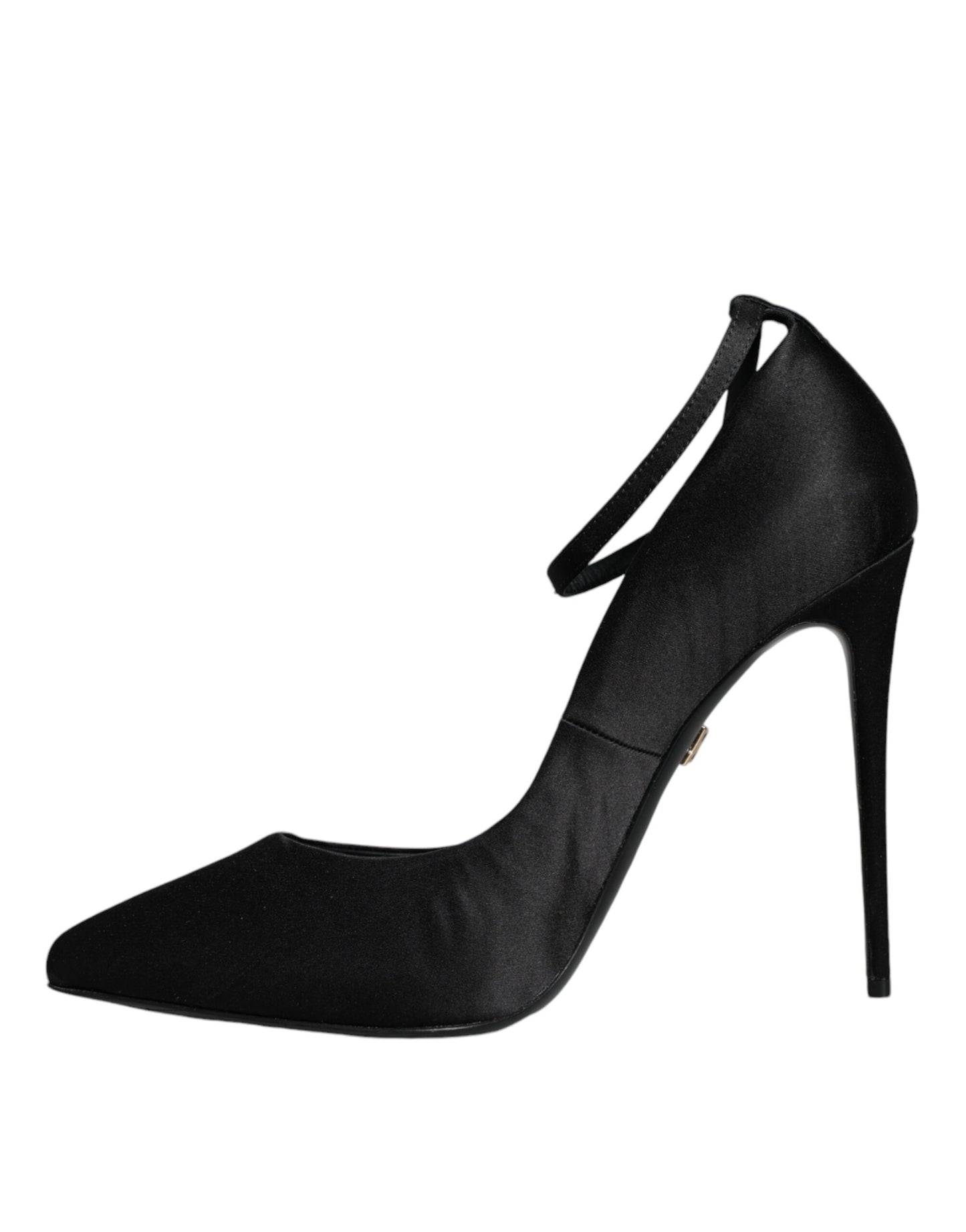 Dolce & Gabbana Black Satin Ankle Strap Heels Pumps Shoes Dolce & Gabbana