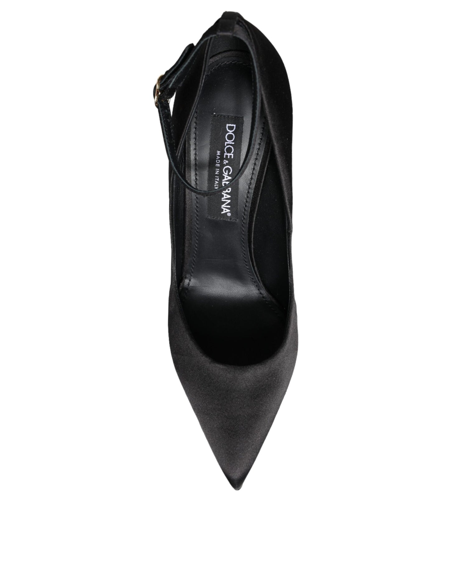 Dolce & Gabbana Black Satin Ankle Strap Heels Pumps Shoes Dolce & Gabbana