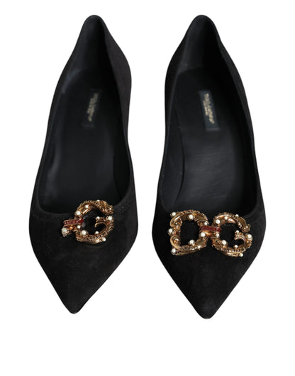 Dolce & Gabbana Black Amore Suede Bellucci Heels Pumps Shoes Dolce & Gabbana