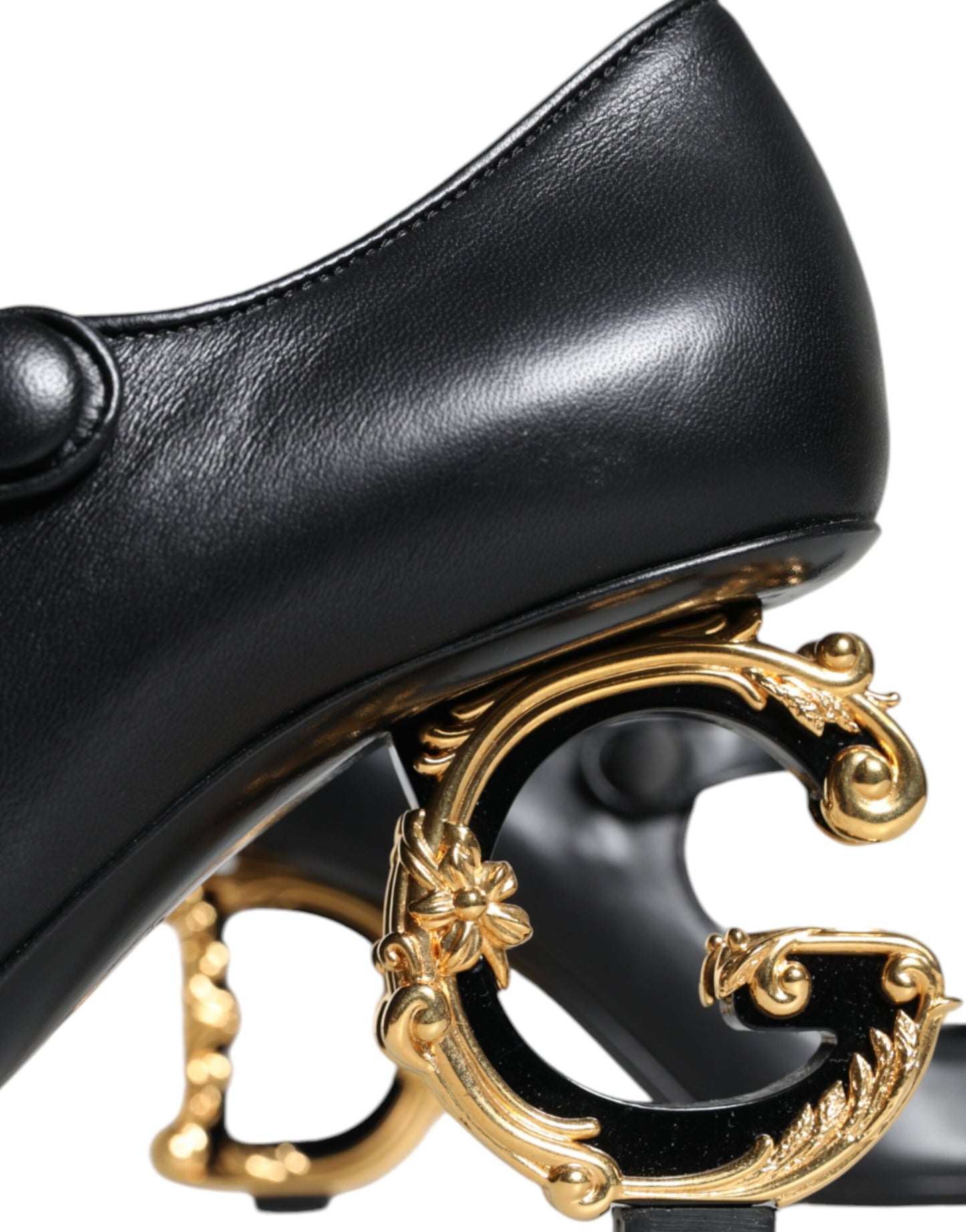 Dolce & Gabbana Black Leather Logo Heels Mary Janes Pumps Shoes Dolce & Gabbana