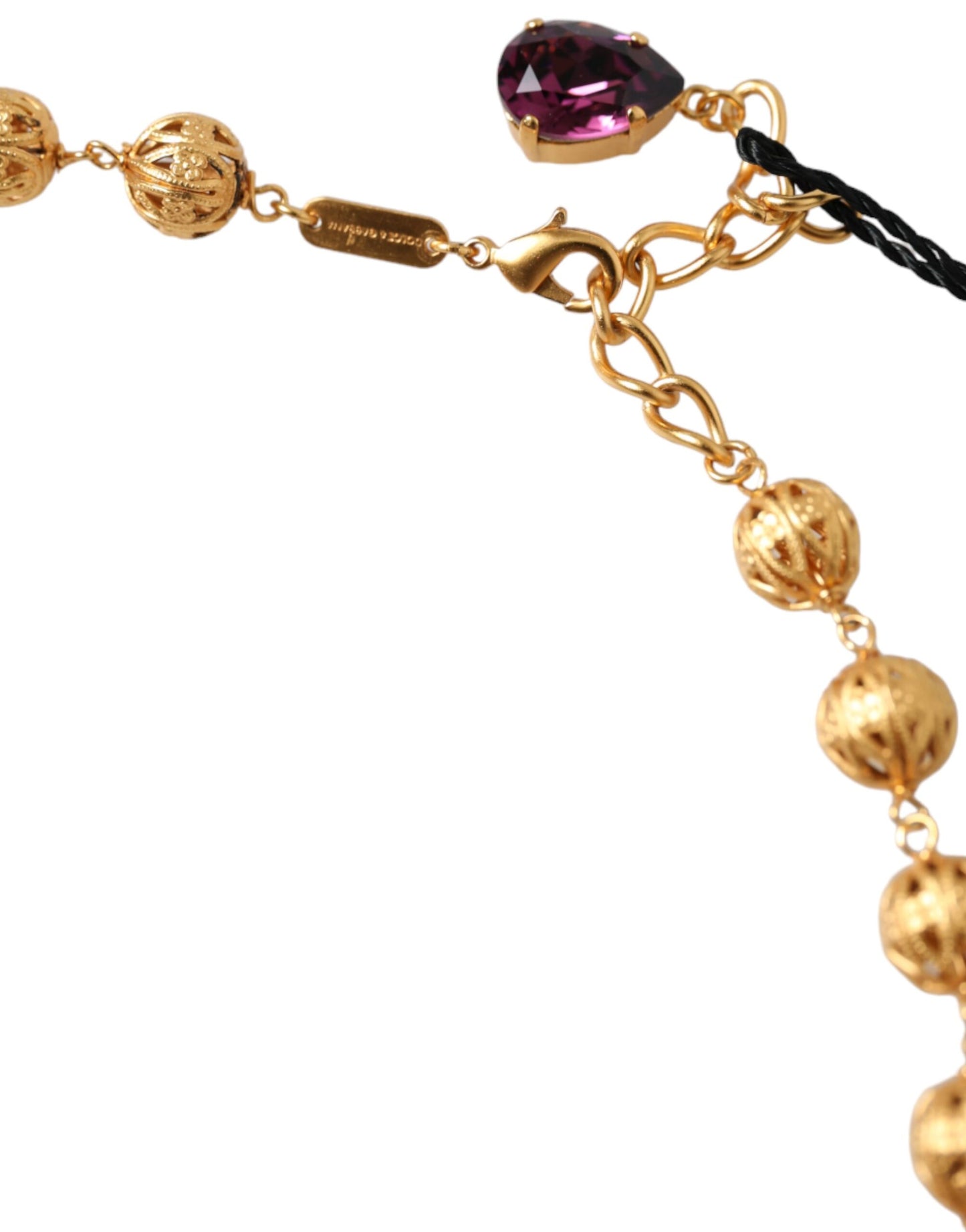 Dolce & Gabbana Gold Brass Mix Fiori Flowers Crystal Chain Necklace Dolce & Gabbana