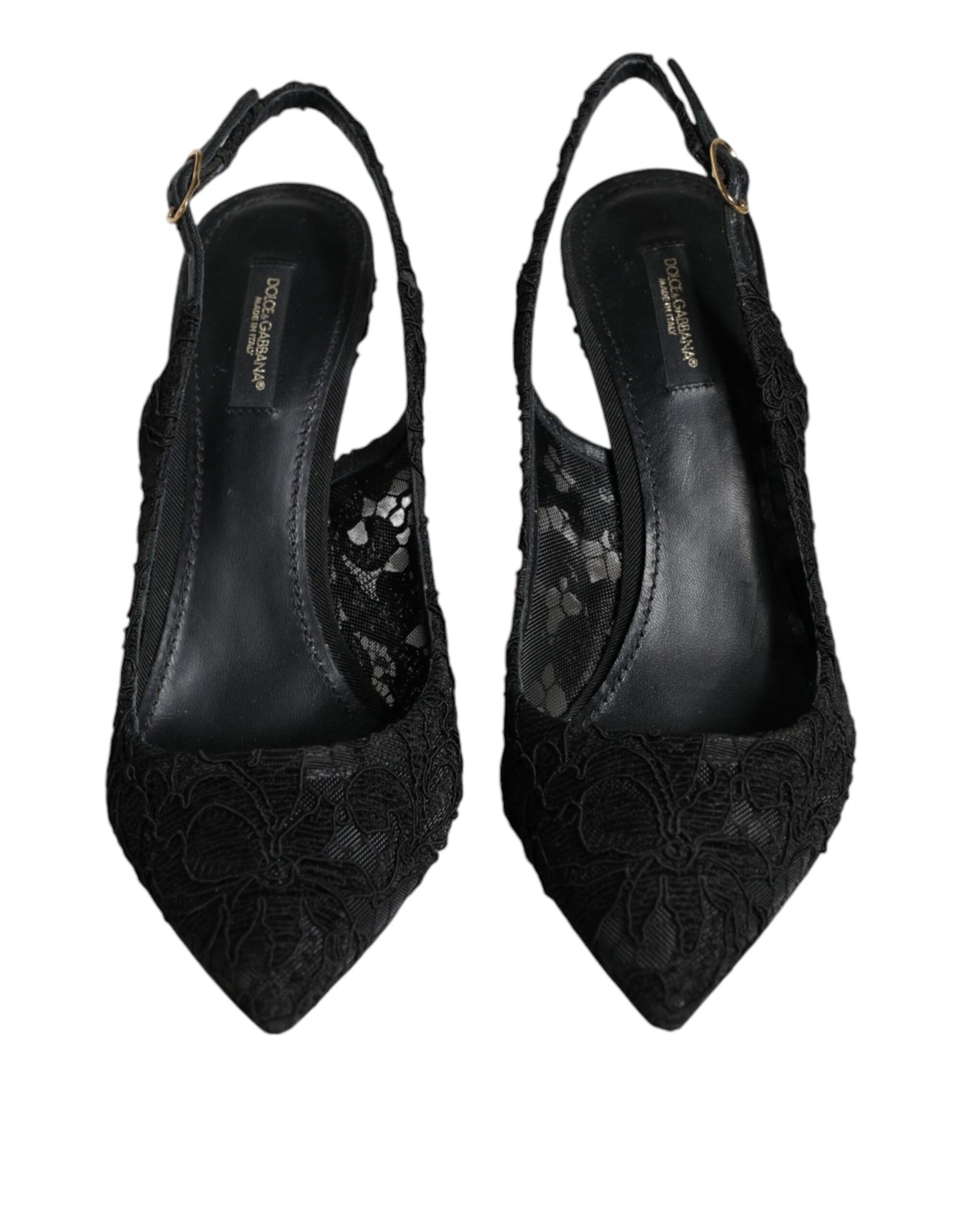 Dolce & Gabbana Black Taormina Lace Bellucci Slingbacks Shoes Dolce & Gabbana