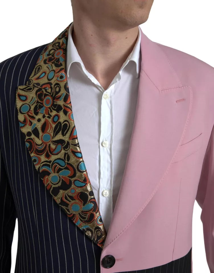 Dolce & Gabbana Multicolor Patchwork Single Breasted Blazer Dolce & Gabbana