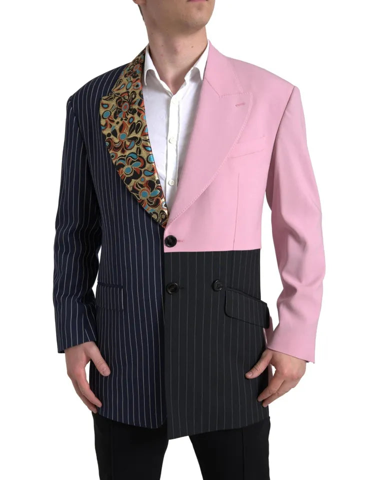 Dolce & Gabbana Multicolor Patchwork Single Breasted Blazer Dolce & Gabbana