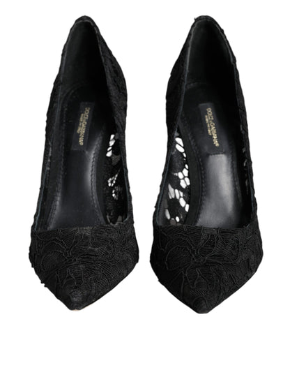 Dolce & Gabbana Black Taormina Lace Bellucci Pumps Shoes Dolce & Gabbana