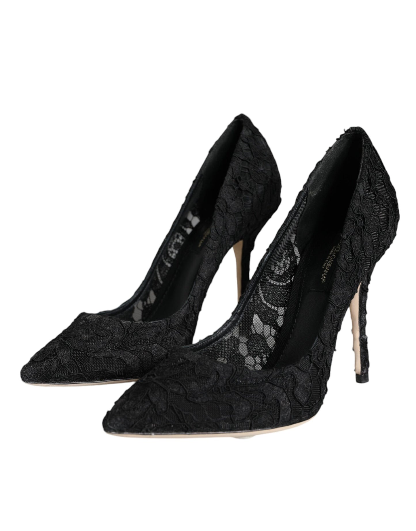 Dolce & Gabbana Black Taormina Lace Bellucci Pumps Shoes Dolce & Gabbana