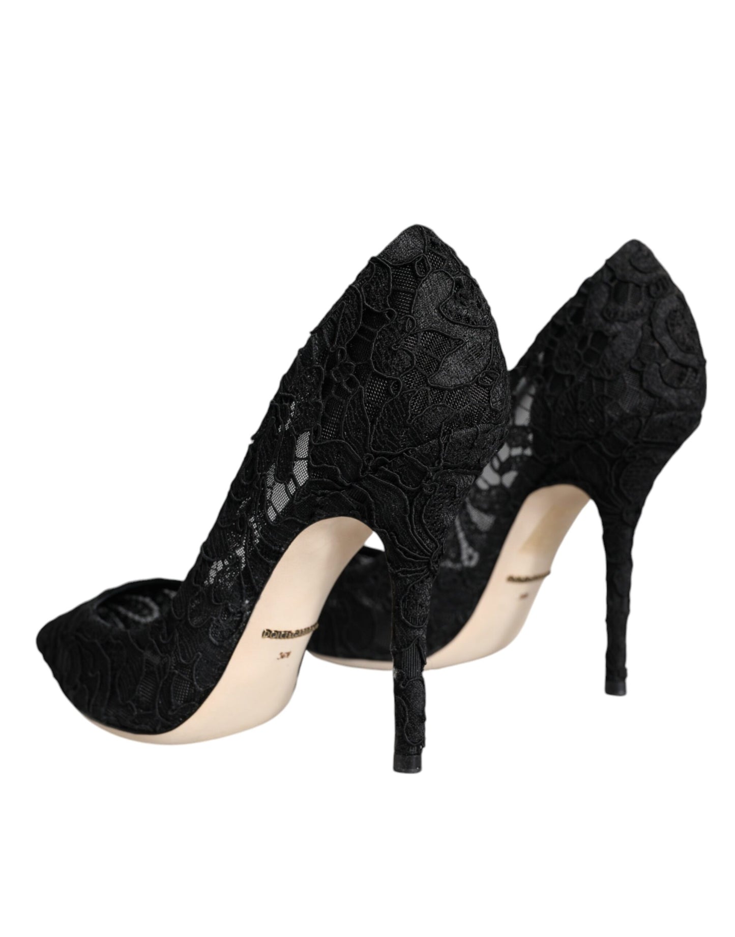 Dolce & Gabbana Black Taormina Lace Bellucci Pumps Shoes Dolce & Gabbana