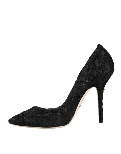 Dolce & Gabbana Black Taormina Lace Bellucci Pumps Shoes Dolce & Gabbana