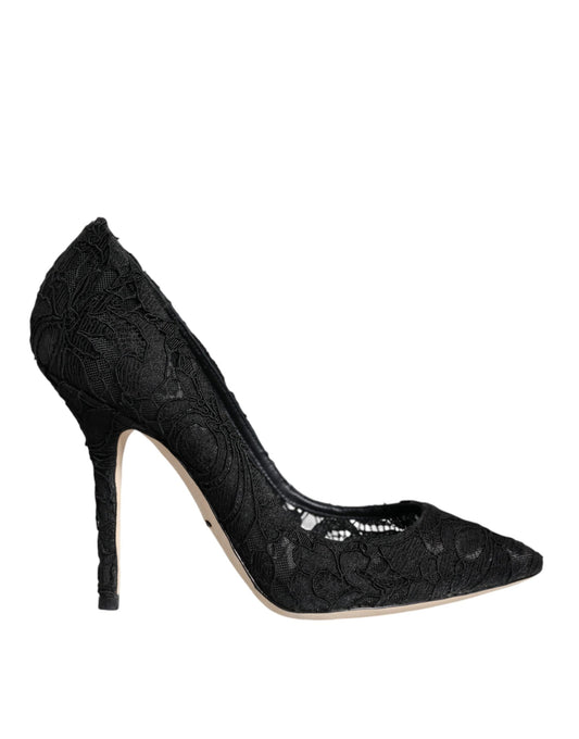 Dolce & Gabbana Black Taormina Lace Bellucci Pumps Shoes Dolce & Gabbana