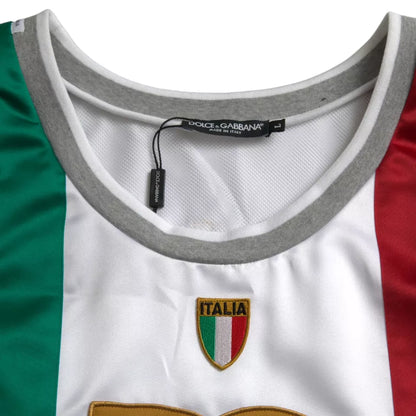 Dolce & Gabbana White Green Sleeveless Top Italian Flag Basket T-shirt Dolce & Gabbana