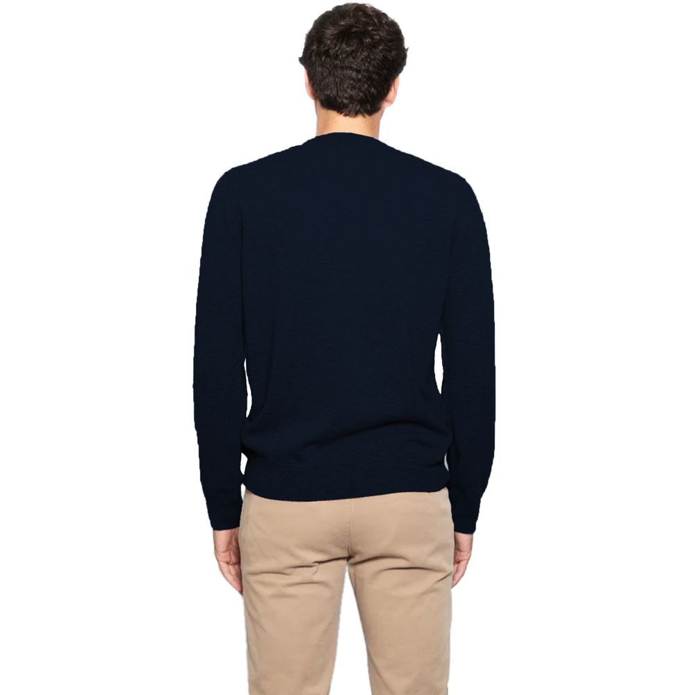 Alpha Studio Blue Virgin Wool Men Sweater